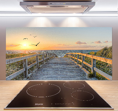 Cooker splashback Path to the beach