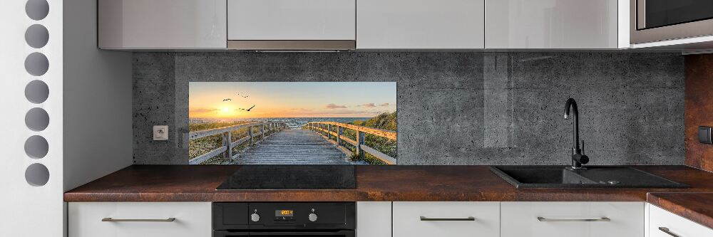 Cooker splashback Path to the beach