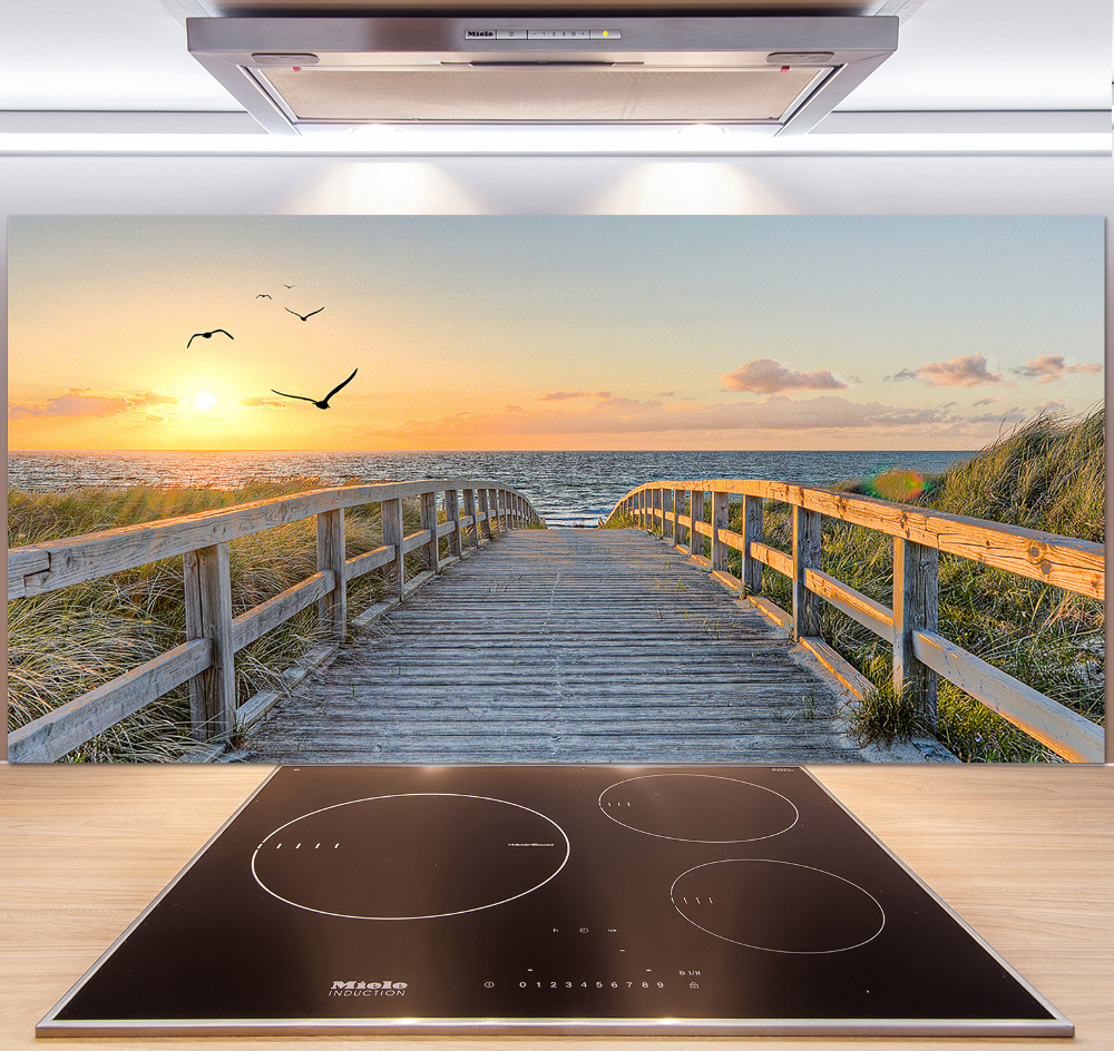 Cooker splashback Path to the beach