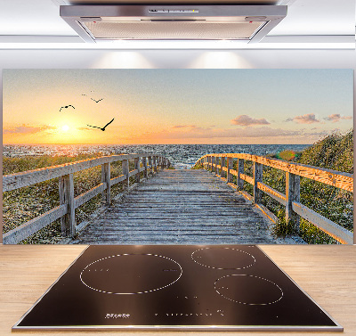 Cooker splashback Path to the beach