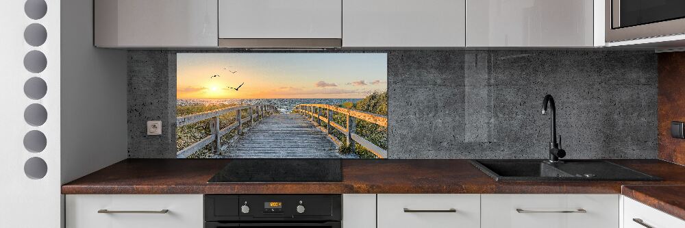 Cooker splashback Path to the beach