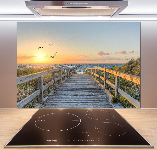 Cooker splashback Path to the beach