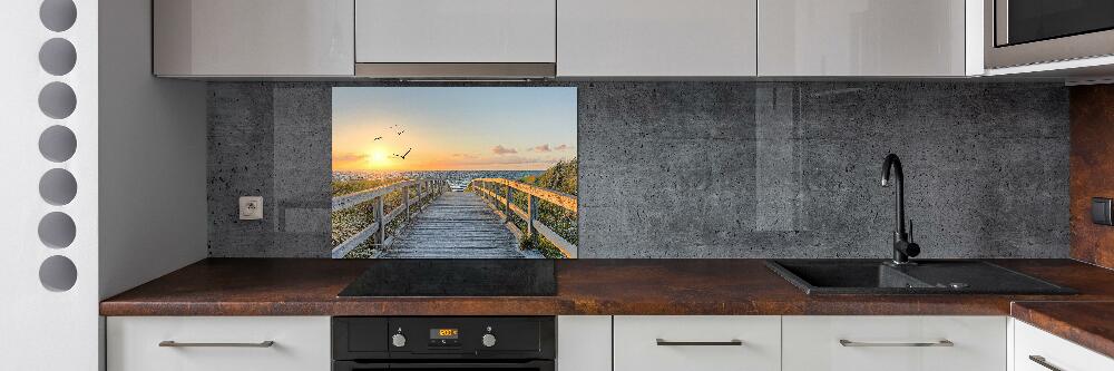 Cooker splashback Path to the beach