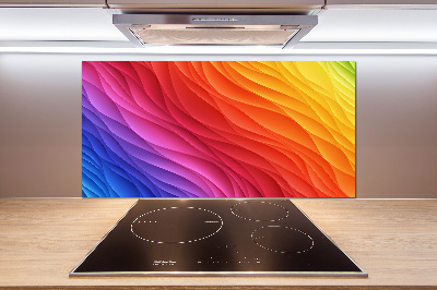 Cooker splashback Colorful waves