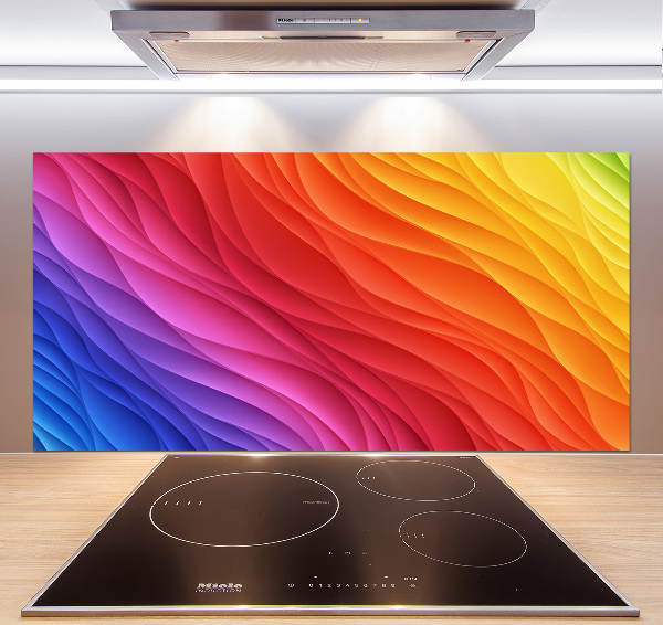 Cooker splashback Colorful waves