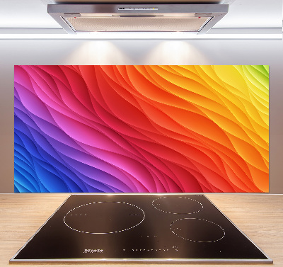 Cooker splashback Colorful waves