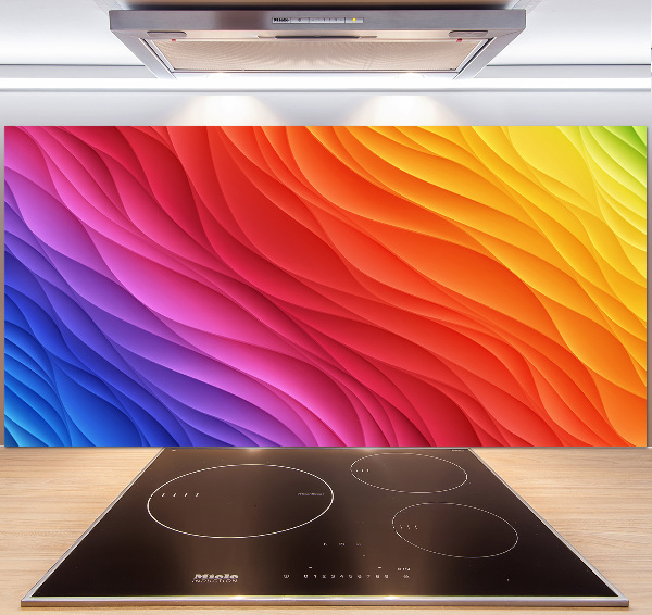 Cooker splashback Colorful waves