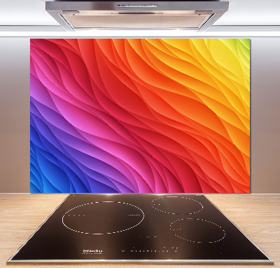 Cooker splashback Colorful waves