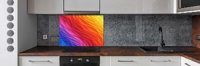 Cooker splashback Colorful waves