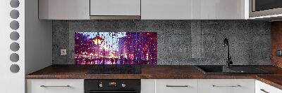 Kitchen splashback Lights in the city