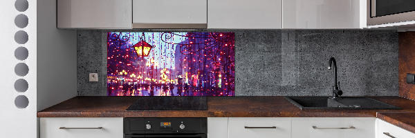 Kitchen splashback Lights in the city