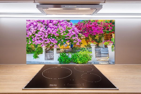 Cooker splashback House with bougenvilla