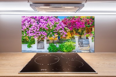 Cooker splashback House with bougenvilla