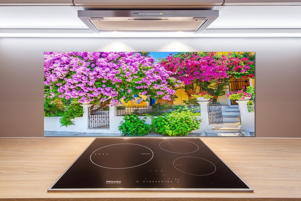 Cooker splashback House with bougenvilla