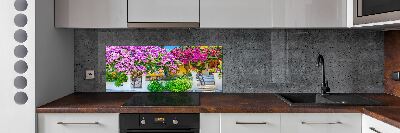 Cooker splashback House with bougenvilla