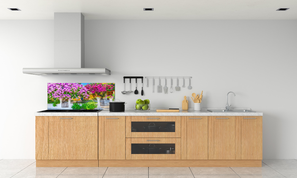 Cooker splashback House with bougenvilla