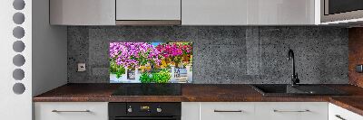 Cooker splashback House with bougenvilla