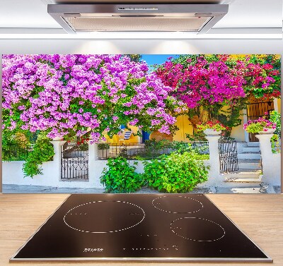 Cooker splashback House with bougenvilla