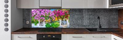 Cooker splashback House with bougenvilla