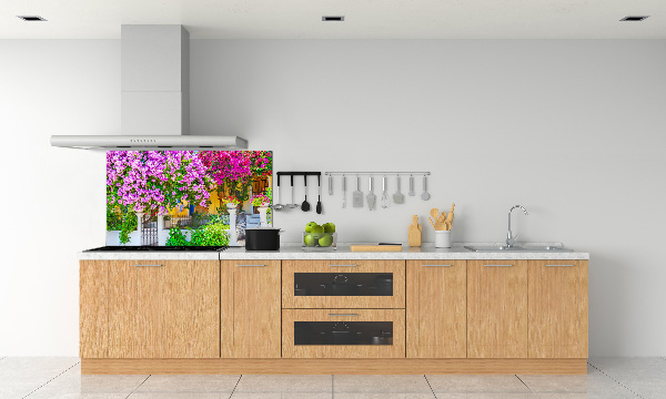 Cooker splashback House with bougenvilla