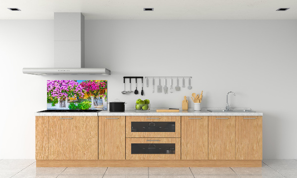 Cooker splashback House with bougenvilla