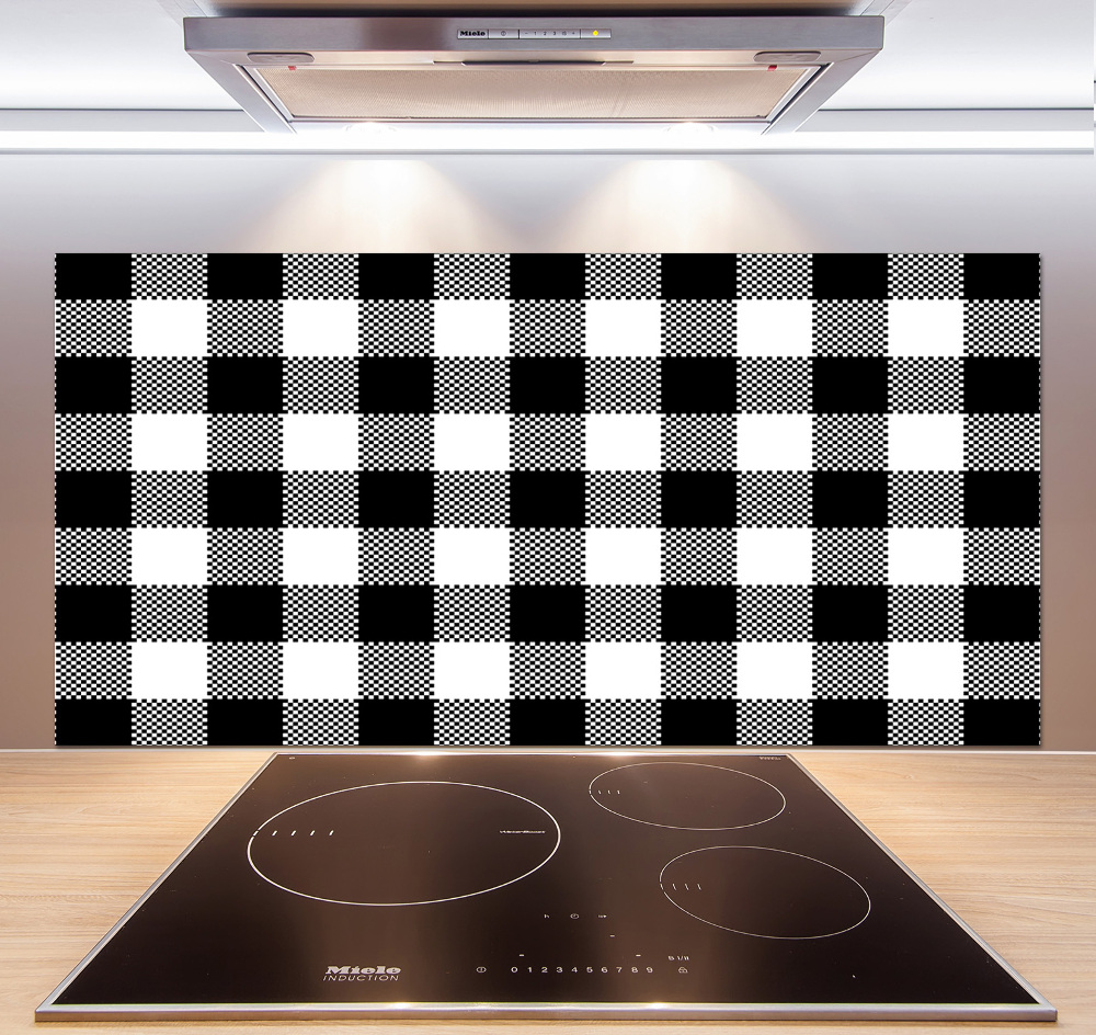 Kitchen wall panels Black and white grille