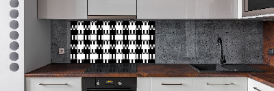 Kitchen wall panels Black and white grille