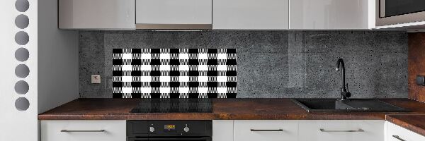 Kitchen wall panels Black and white grille