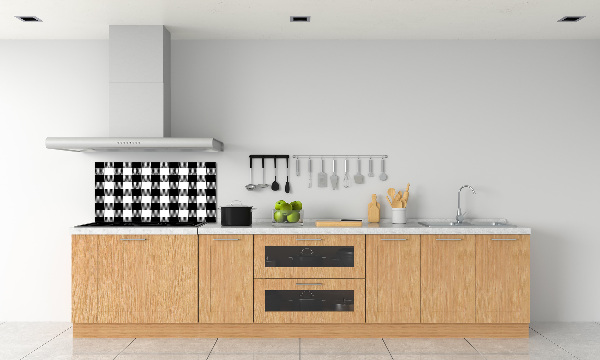 Kitchen wall panels Black and white grille