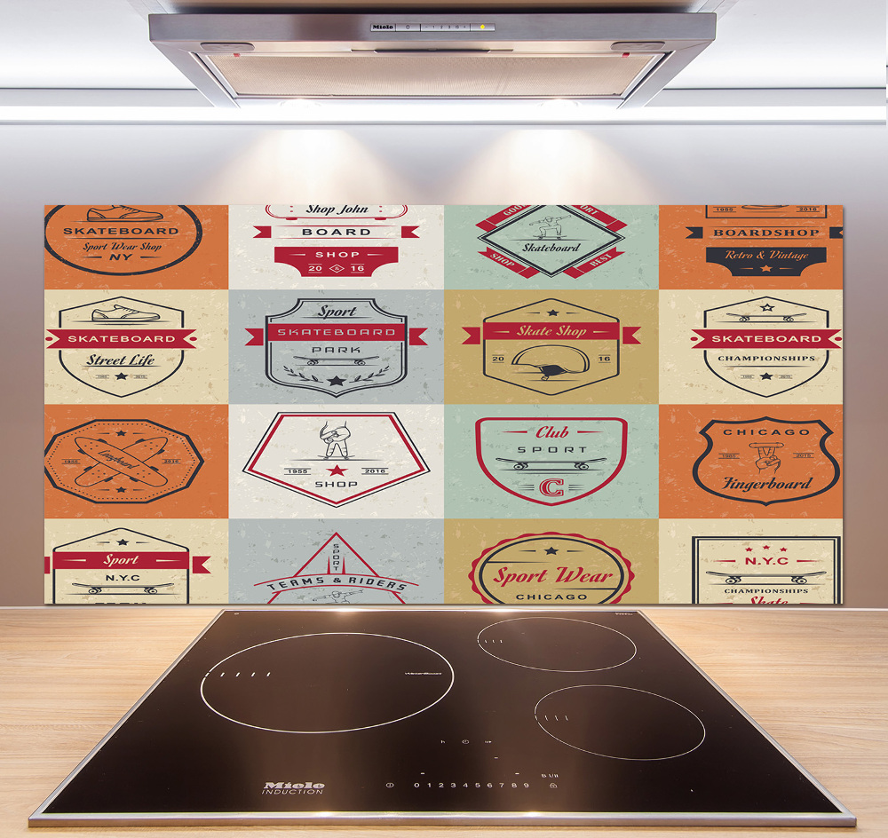 Cooker splashback Skateboard