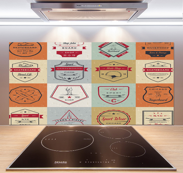 Cooker splashback Skateboard