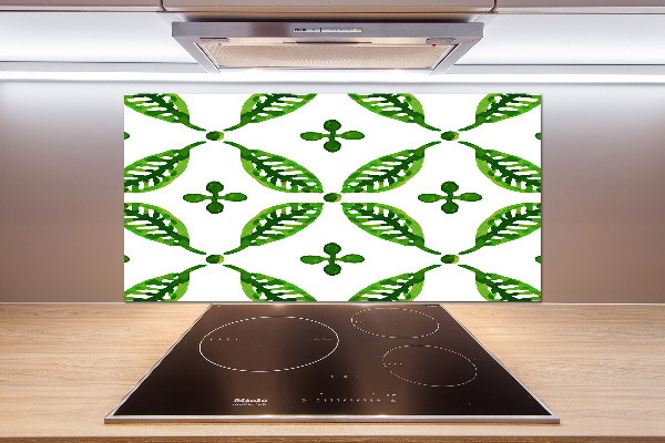 Cooker splashback Green leaves