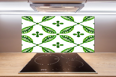 Cooker splashback Green leaves