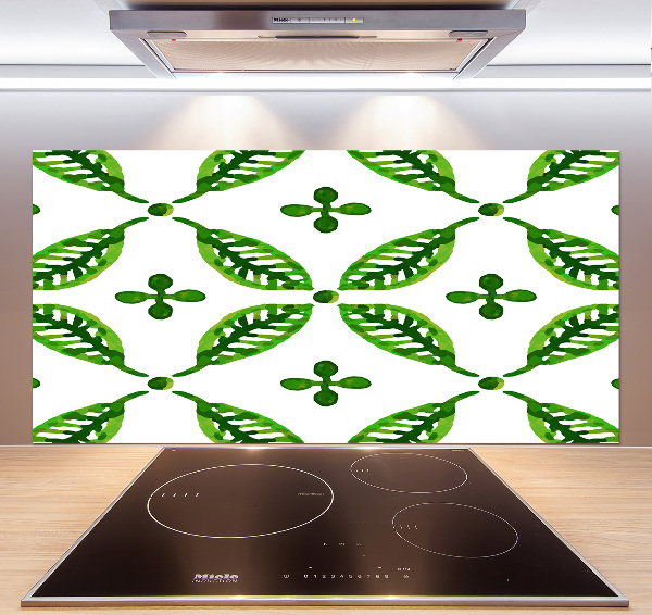 Cooker splashback Green leaves