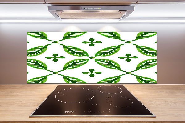 Cooker splashback Green leaves