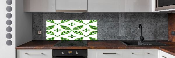 Cooker splashback Green leaves