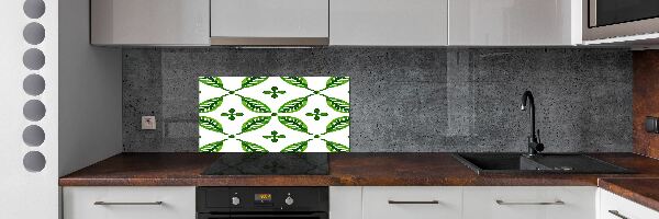 Cooker splashback Green leaves