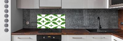 Cooker splashback Green leaves