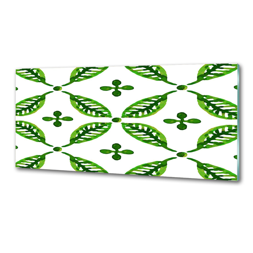 Cooker splashback Green leaves