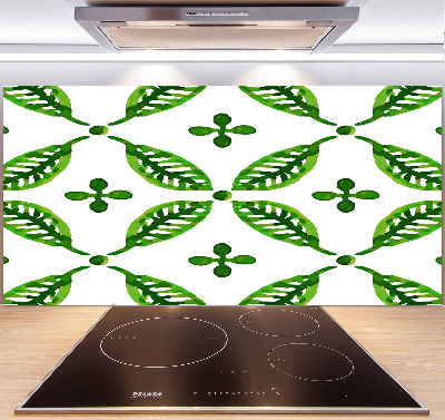 Cooker splashback Green leaves