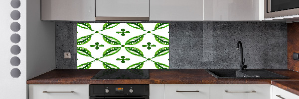 Cooker splashback Green leaves