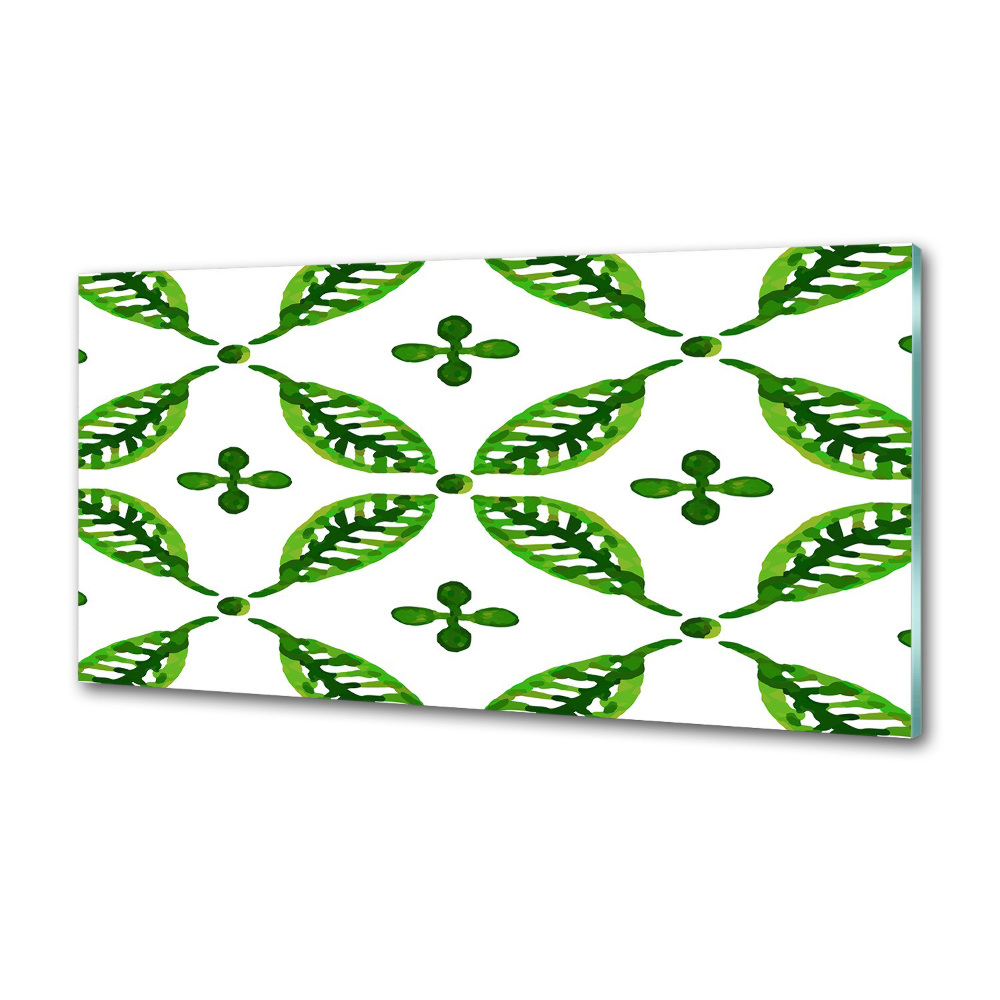 Cooker splashback Green leaves