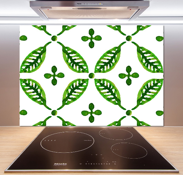 Cooker splashback Green leaves