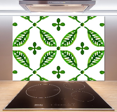 Cooker splashback Green leaves