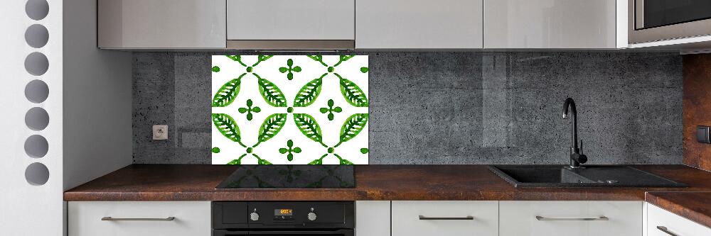 Cooker splashback Green leaves