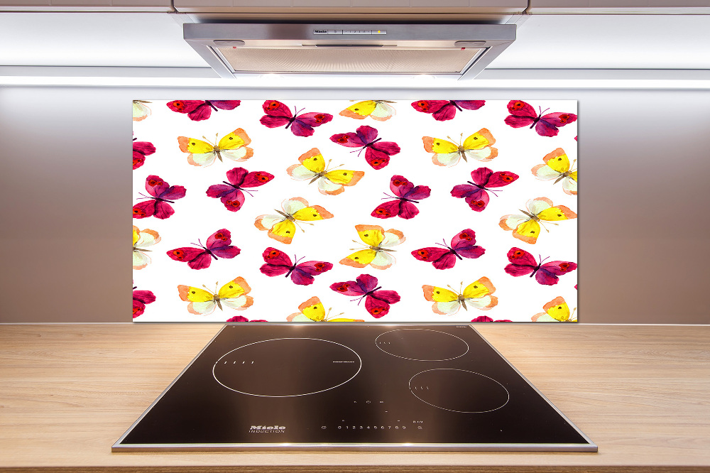 Kitchen splashback Butterflies and flowers