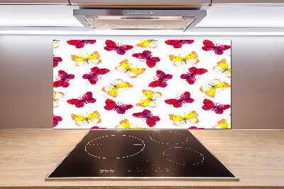 Kitchen splashback Butterflies and flowers