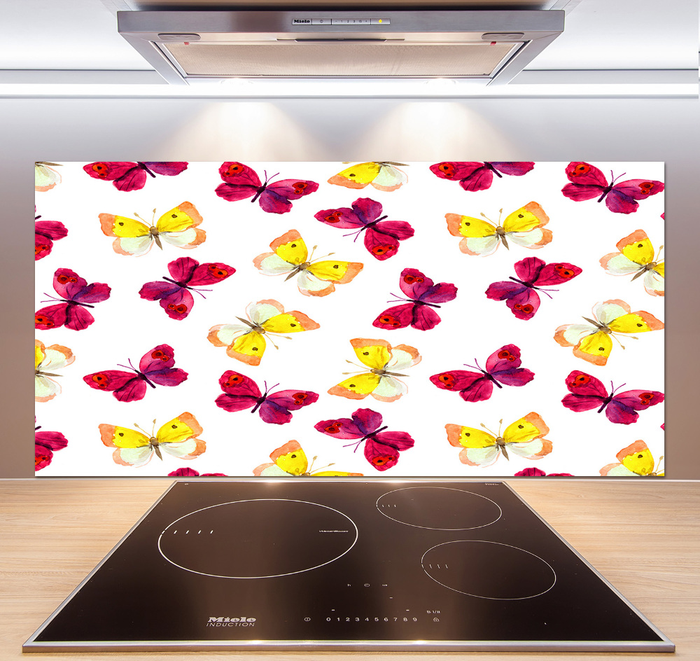 Kitchen splashback Butterflies and flowers