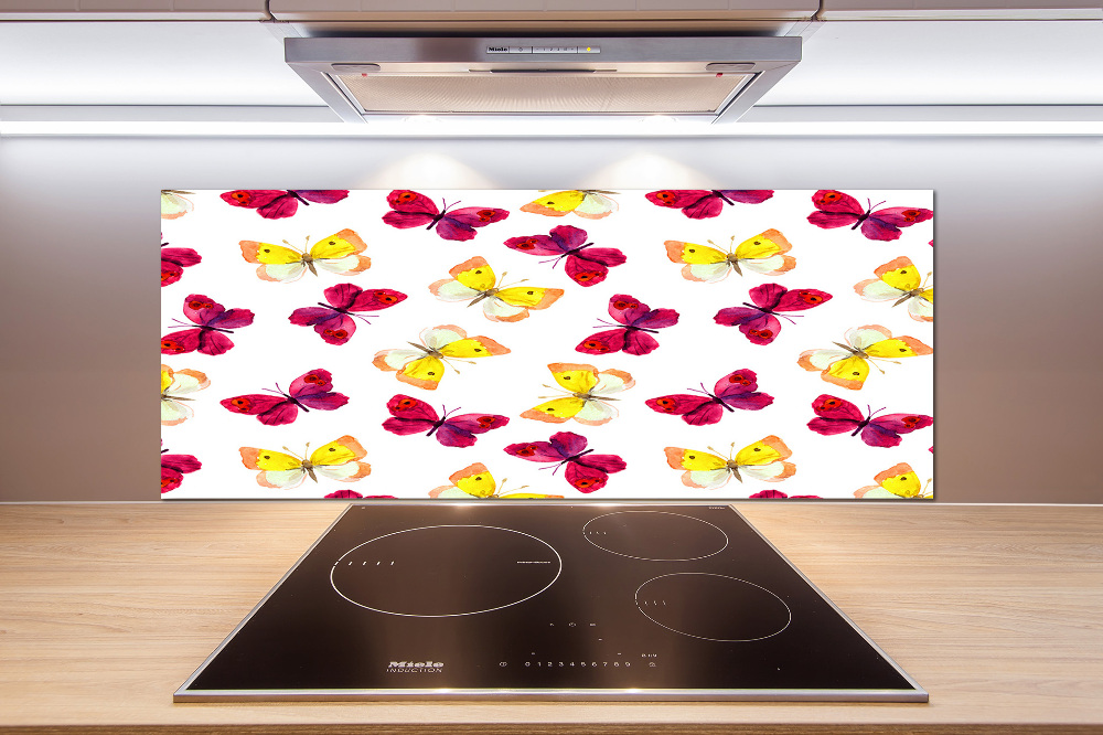 Kitchen splashback Butterflies and flowers