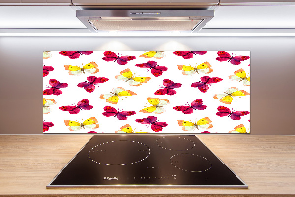 Kitchen splashback Butterflies and flowers